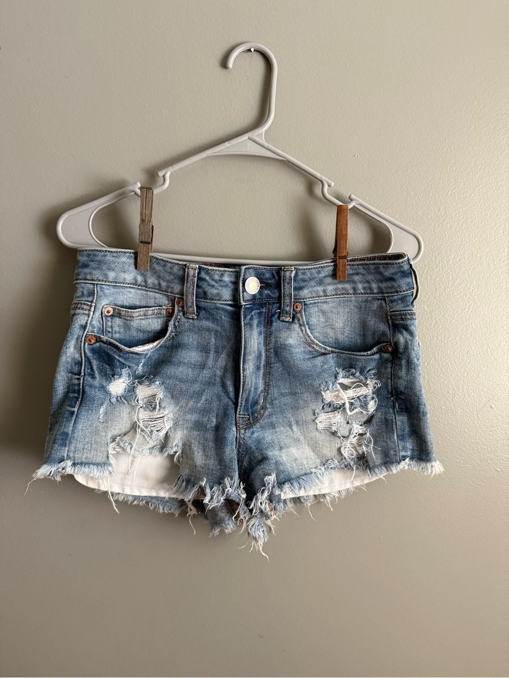 American Eagle Outfitters Light Blue Denim Jean Shorts